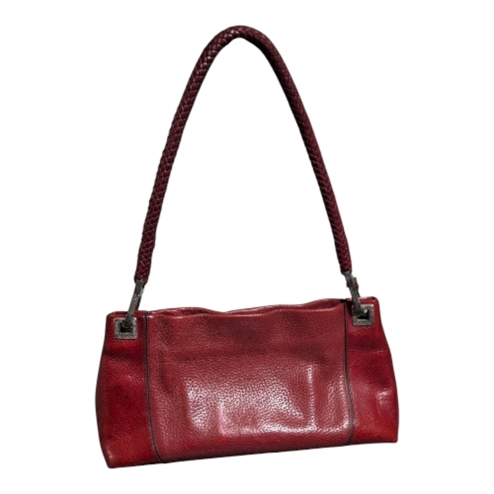 Brighton Red Leather Shoulder Bag with Braided Strap and Heart Charm - Picture 2 of 10